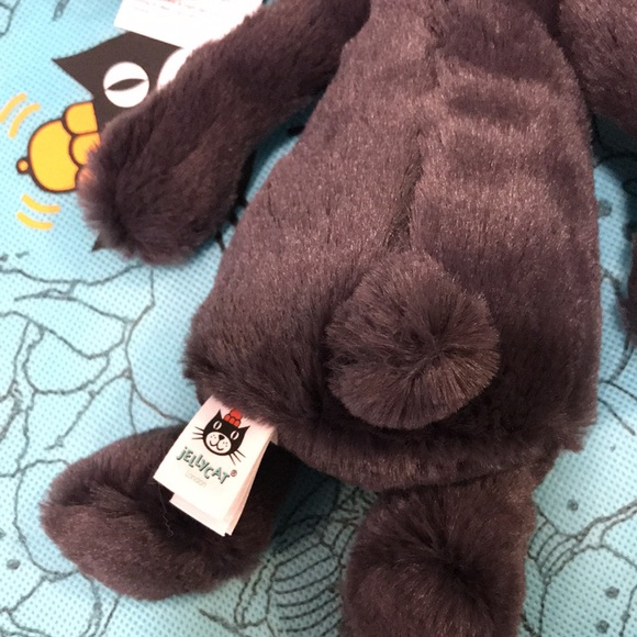 Jellycat SMALL Bashful Inky Bunny Plush Soft 8" Black Charcoal NWT - Picture 8 of 8